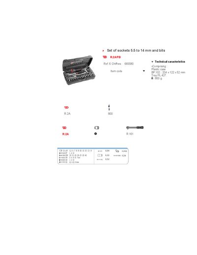 FACOM Set of sockets 5.5 to 14 mm bits Manual - cover page