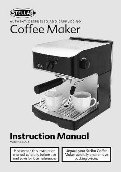 Stellar SEA14 Coffee Maker User Manual - cover page
