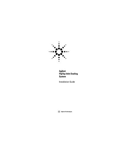 Agilent FlipTop Inlet Sealing System Installation Guide - cover page