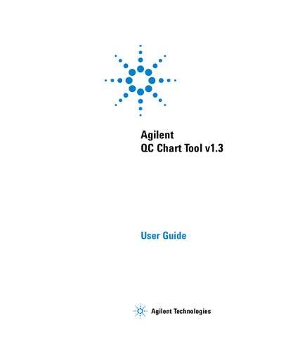 Agilent QC Chart Tools v1.3 User Guide - cover page