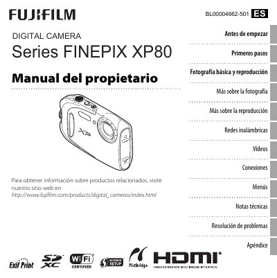 Fujifilm FinePix XP80 Digital Camera User Manual - cover page