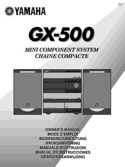 Yamaha GX-500 Amplifier Tuner User Manual