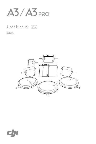 DJI A3/A3 Pro Flight Control System User Manual - cover page