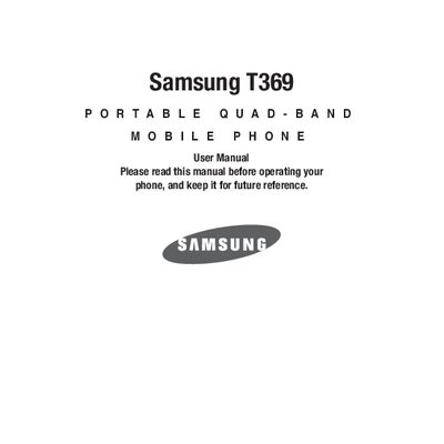 Samsung T369 Mobile Phone User Manual - cover page