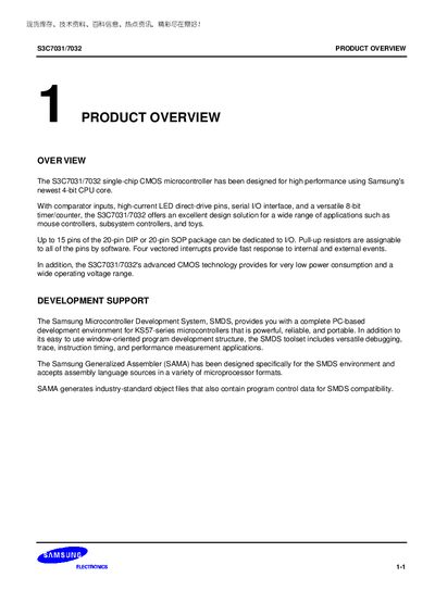 Samsung S3C7031/7032 Microcontroller Datasheet