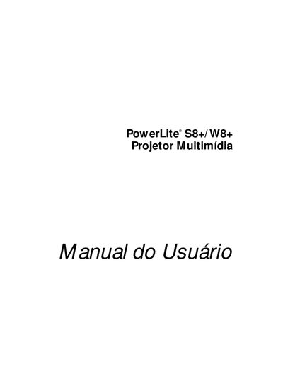 Epson PowerLite S8+/W8+ Projector User Manual - cover page