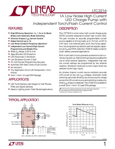 Linear Technology LTC3216 Datasheet - cover page