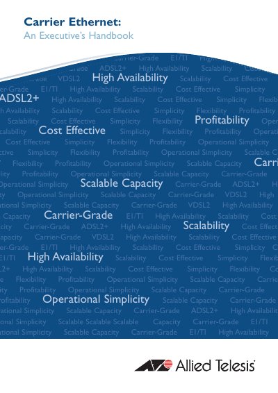 Carrier Ethernet: An Executive's Handbook - cover page