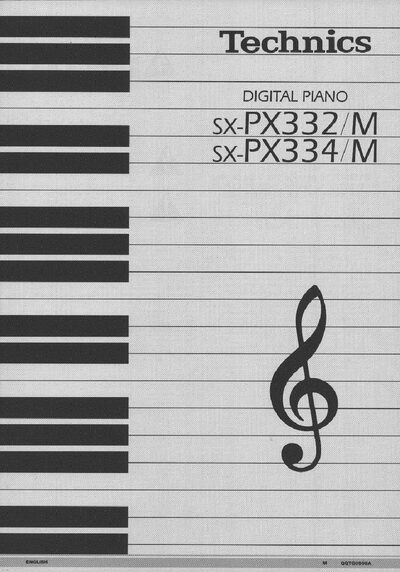 Technics SX-PX332/M & SX-PX334/M Digital Piano User Manual - cover page