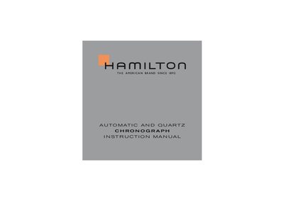 Hamilton Chronograph Instruction Manual - cover page
