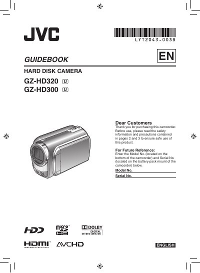 JVC GZ-HD320/GZ-HD300 Camcorder User Manual - cover page