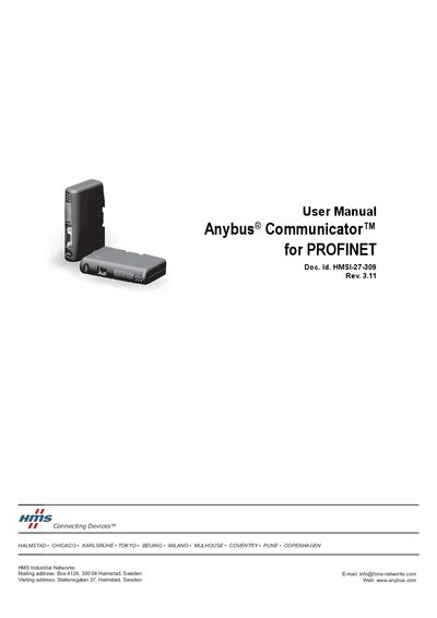 HMS Industrial Networks Anybus Communicator PROFINET User Manual