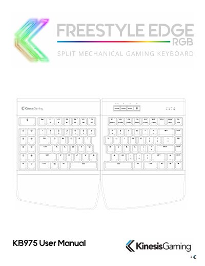 Kinesis KB975 Freestyle Edge Keyboard User Manual - cover page