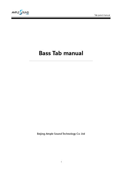 Ample Sound Ample Guitar Tab Panel User Manual - cover page