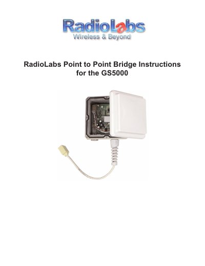 RadioLabs GS5000 Point-to-Point Bridge User Guide - cover page