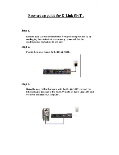 D-Link 504T ADSL Router Quick Start Guide - cover page