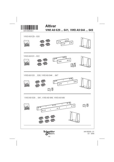 Schneider Altivar VW3 A9 629 ... 641 VW3 A9 644 ... 649 handbook - cover page