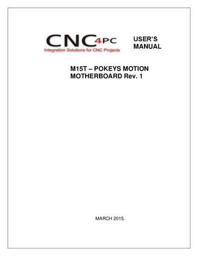 Pokeys M15T Motion Mother Board User Manual - cover page