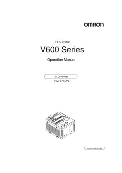 OMRON V600-CA5D02 RFID System Operation Manual - cover page