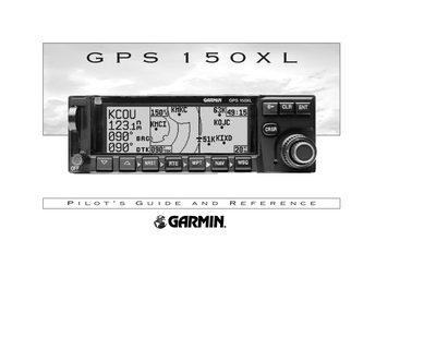 Garmin GPS 150XL Pilot’s Guide and Reference - cover page