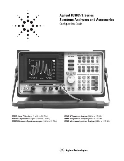 Agilent 8590C/E Series Spectrum Analyzer Accessories Configuration Guide - cover page
