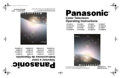 Panasonic CT-27D11/CT-27D11U/CT-27D21/CT-27D21U/CT-27D31/CT-27D31U/CT-2772S/CT-2772SU/CT-32D11/CT-32D11U/CT-32D31/CT-32D31U/CT-36D11/CT-36D11U/CT-36D31/CT-36D31U Manual - cover page