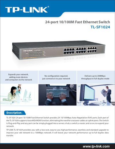 TP-Link TL-SF1024 24-Port Fast Ethernet Switch User Guide - cover page