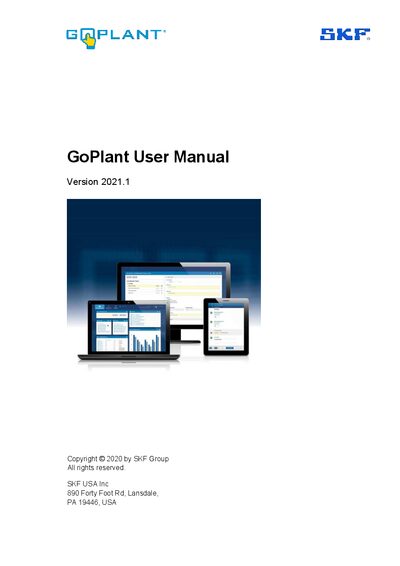 SKF GoPlant User Manual - cover page