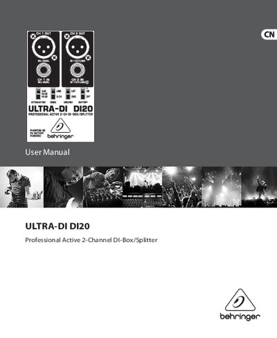 Behringer ULTRA-DI DI20 DI-Box/Splitter User Manual - cover page