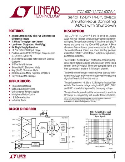Linear Technology LTC1407-1/LTC1407A-1 Datasheet - cover page