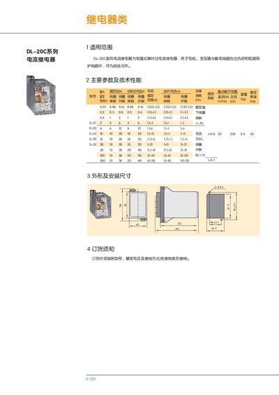 DL-20C Current Relay User Manual - cover page
