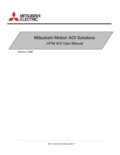 Mitsubishi Electric J4TM Motion AOI User Manual - cover page