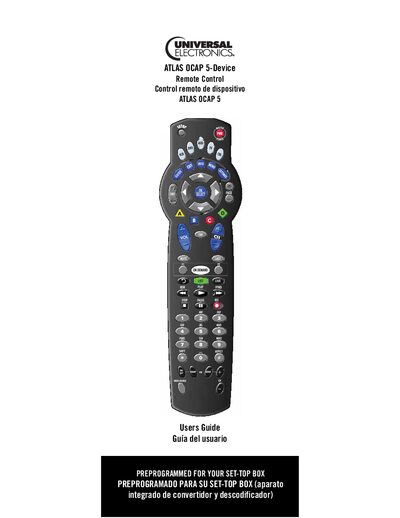 Universal Electronics Atlas OCAP 5-Device Remote Control User Guide - cover page