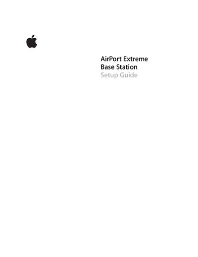 Apple AirPort Extreme Base Station Setup Guide - cover page