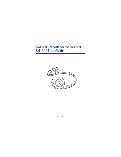 Nokia BH-503 Bluetooth Stereo Headset User Guide - cover page