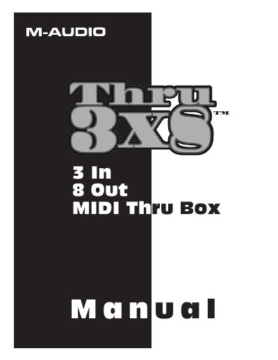 M-Audio Thru 3x8 MIDI Thru Box User Guide - cover page