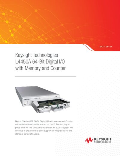 Keysight L4450A 64-Bit Digital I/O with Memory and Counter Datasheet - cover page