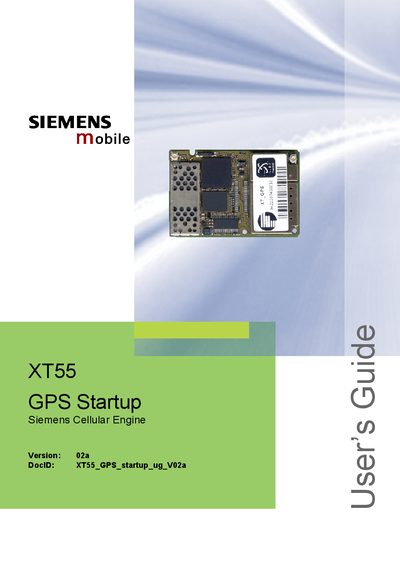 Siemens XT55 GPS Startup User Guide - cover page