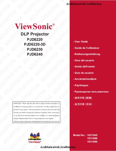 ViewSonic PJD6220/6220-3D/6230/6240 User Guide