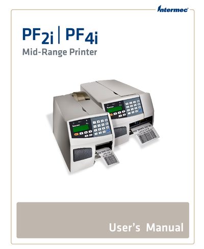 Intermec PF2i and PF4i Mid-Range Printer User Manual - cover page
