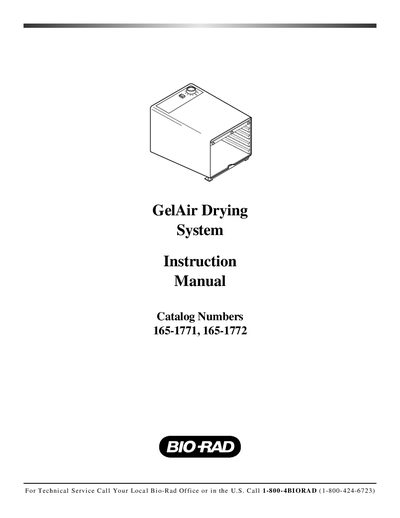 Bio-Rad GelAir Drying System Instruction Manual - cover page