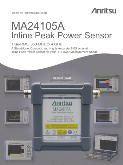 Anritsu MA24105A Inline Peak Power Sensor Technical Data Sheet - cover page