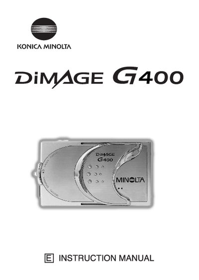 Konica Minolta G400 Digital Camera User Manual - cover page