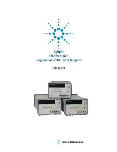 Agilent E363xA Series Programmable DC Power Supplies Data Sheet - cover page