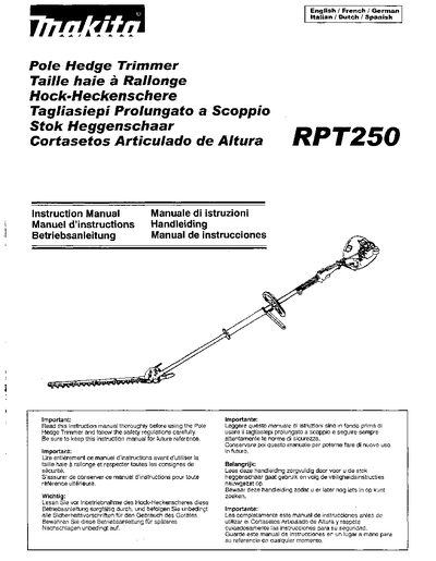 Makita RPT250 Instruction Manual - cover page