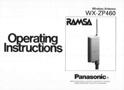Panasonic WX-ZP460 Wireless Antenna Operating Instructions - cover page