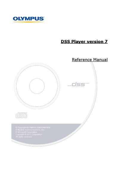 Olympus DSS Player Version 7 User Manual - cover page