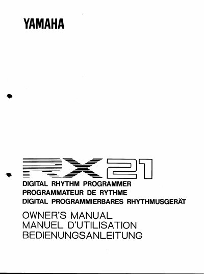 YAMAHA RX21L Manual(1) - cover page