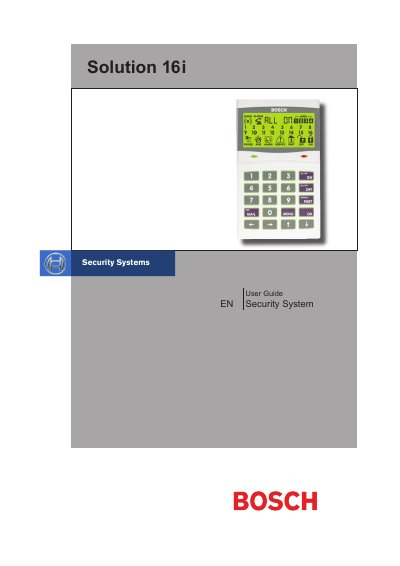 Bosch Solution 16i User Manual - cover page