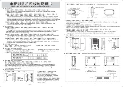 XL-MNB401/A Elevator Intercom Four-wire Manual - cover page